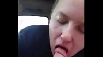 Spraying Her Face After Car Blowjob